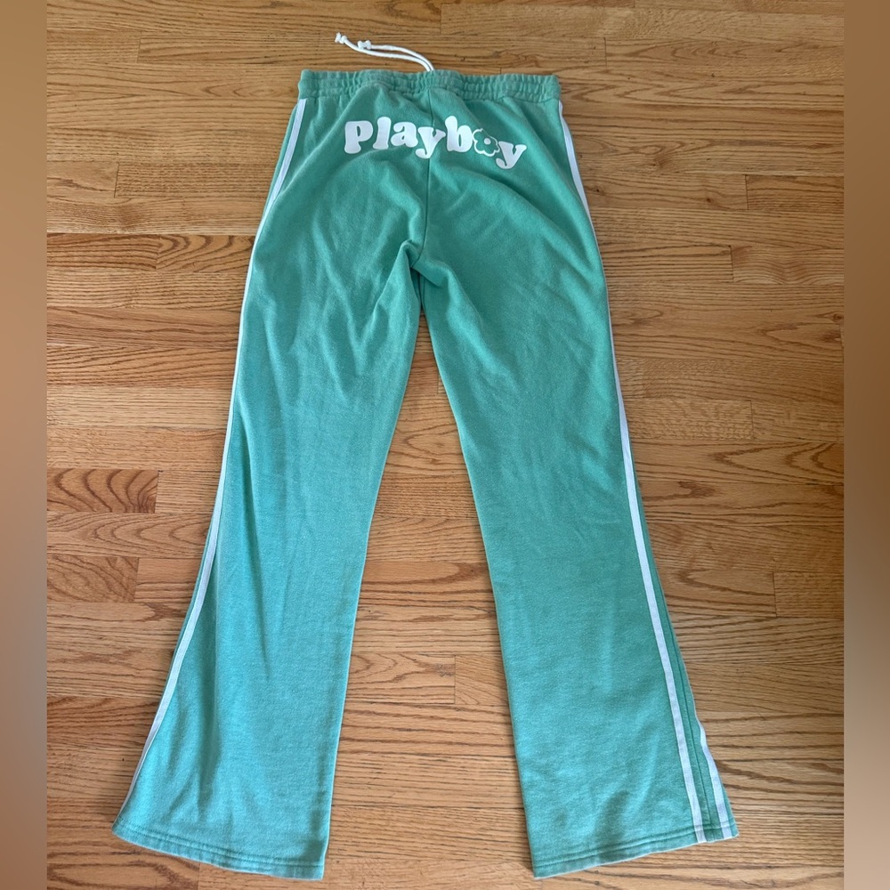 PLAYBOY Green Pajama Bottoms with White Accents